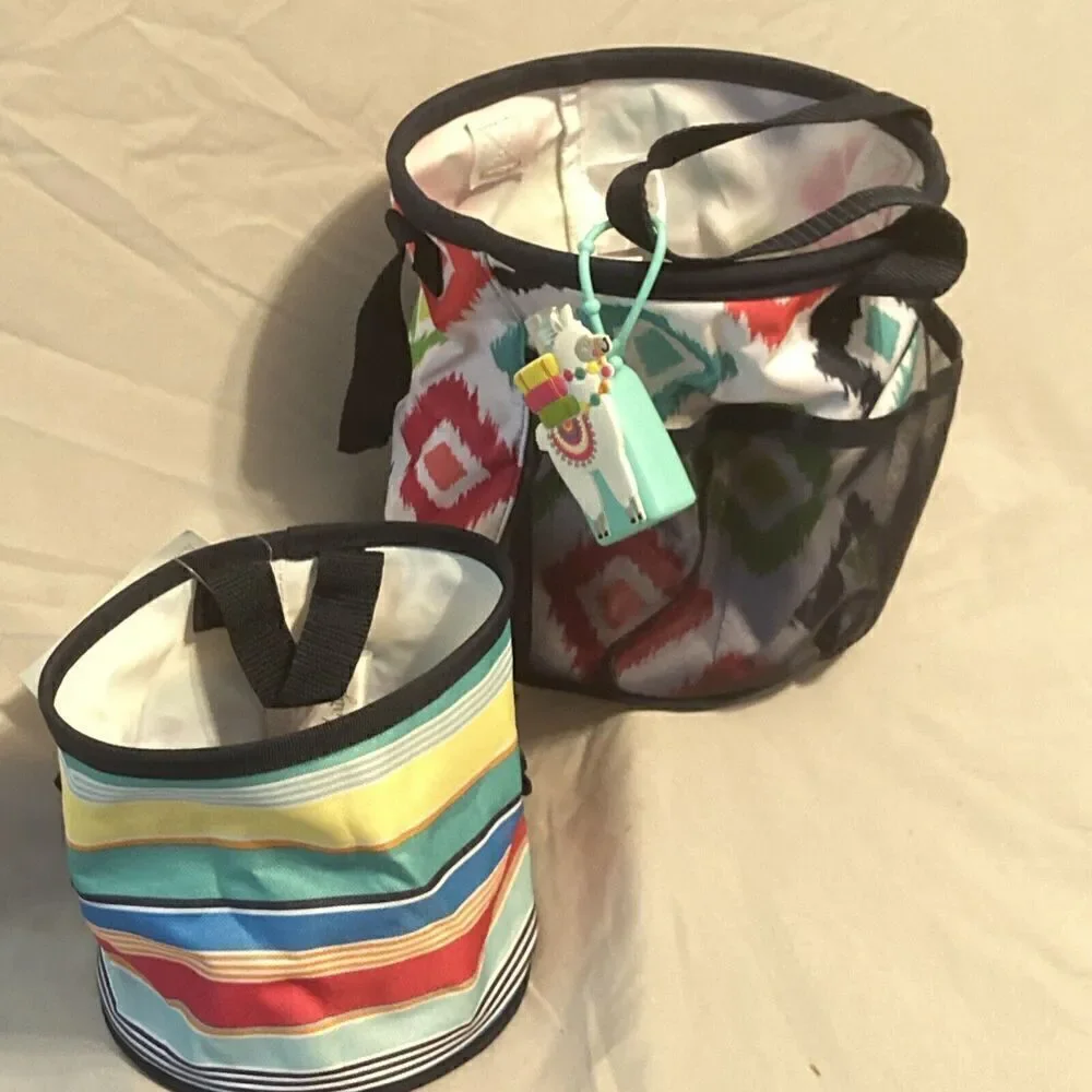2-Thirty-One Oh Playful Multi-Color and ‎ Patterned Bins One 8x8, Second 6”x5”